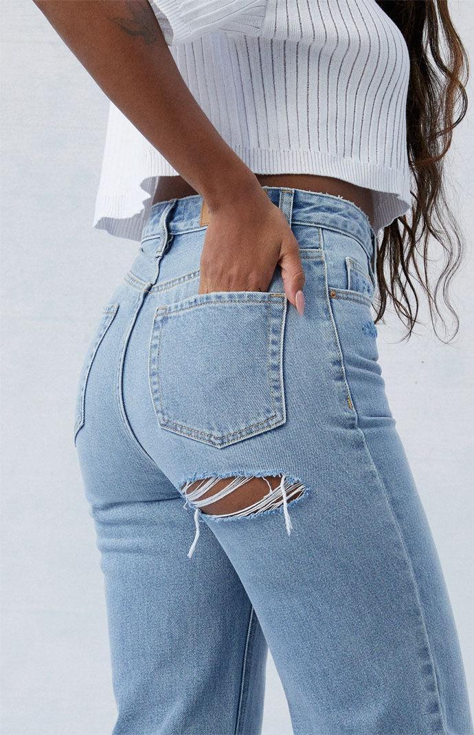 Women's Eco Light Indigo Ripped '90s Boyfriend Jeans Product Image