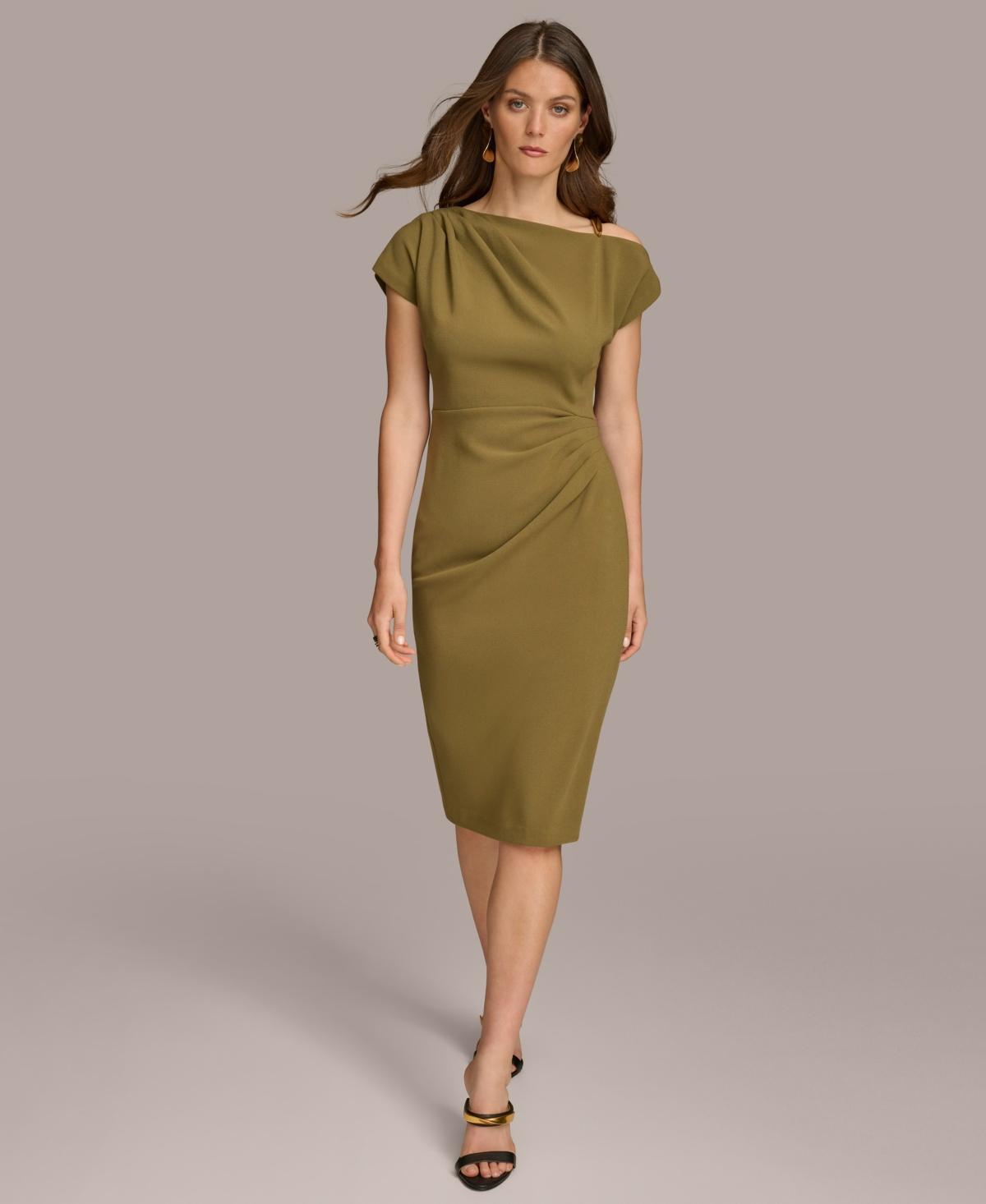 Women's Hardware-Trim Asymmetric-Neck Dress Product Image