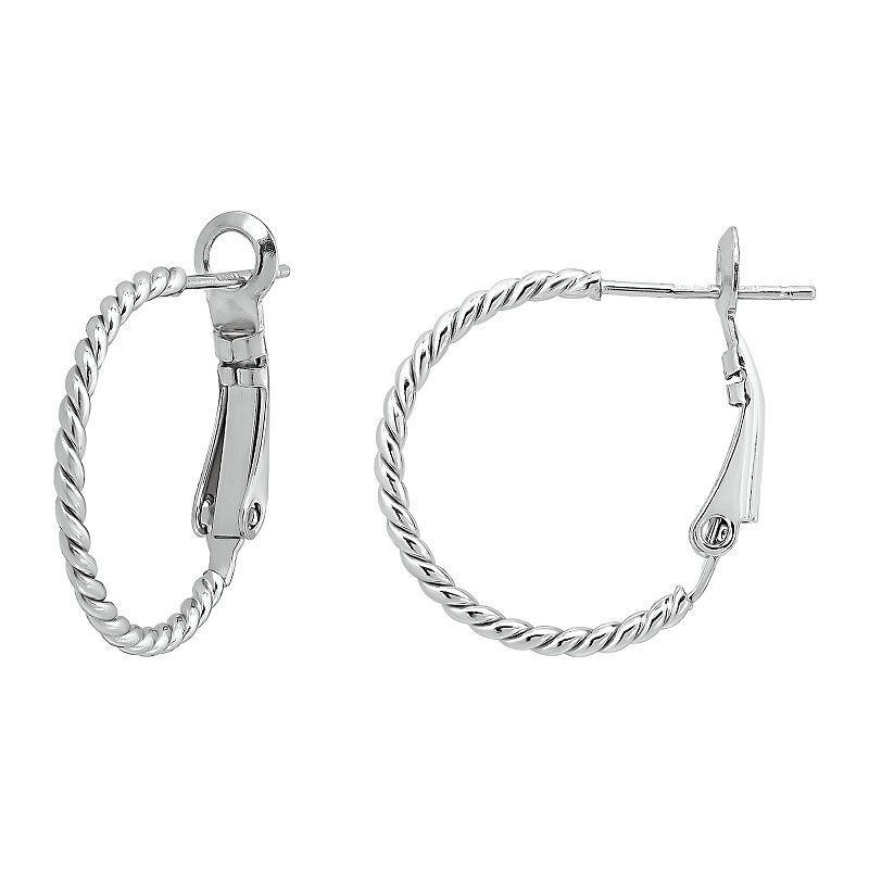 Aleure Precioso 18k Gold over Sterling Silver Twisted Hoop Earrings, Womens Product Image