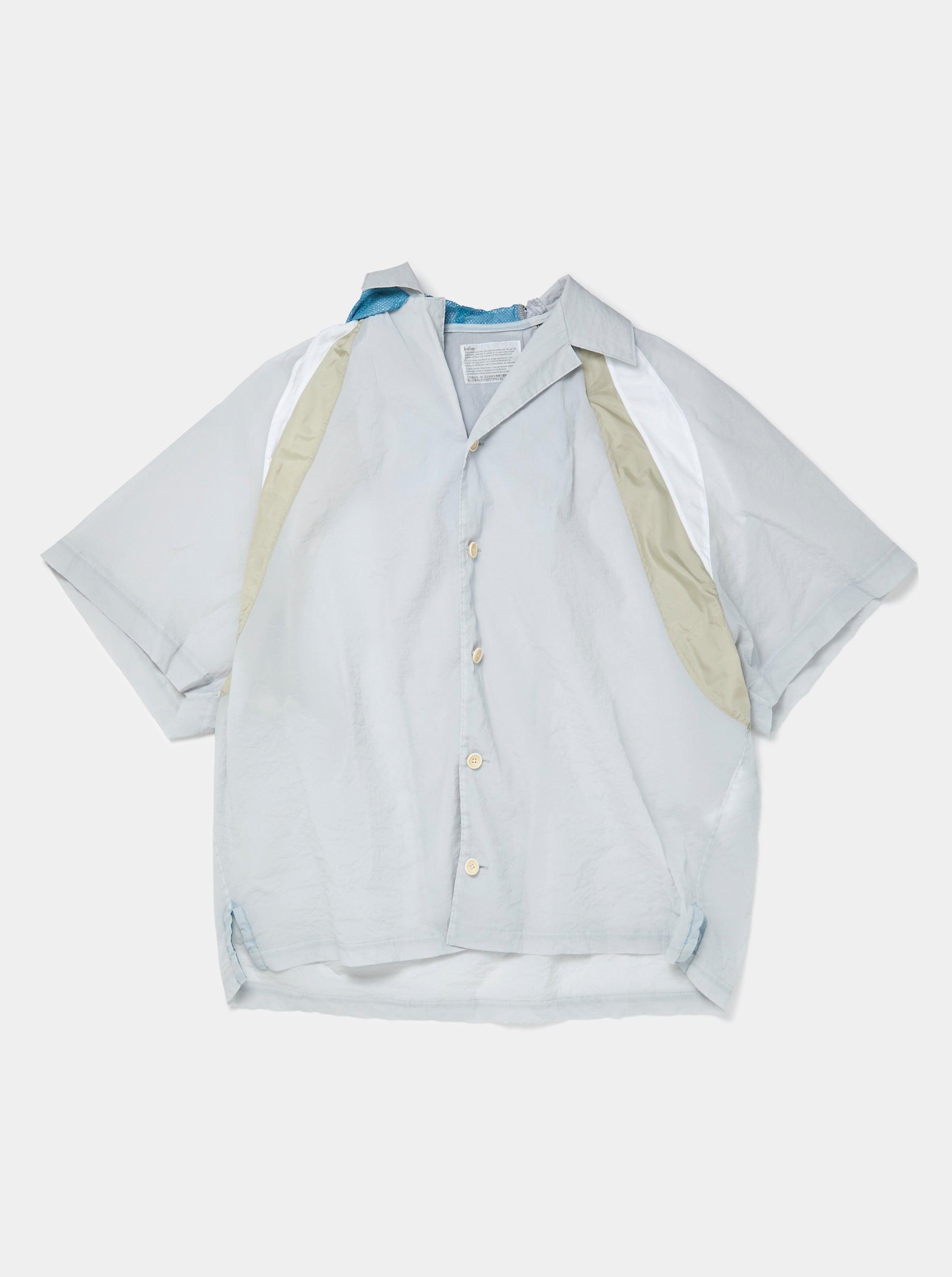 Half-Hood Button Overshirt (Light Grey) Product Image