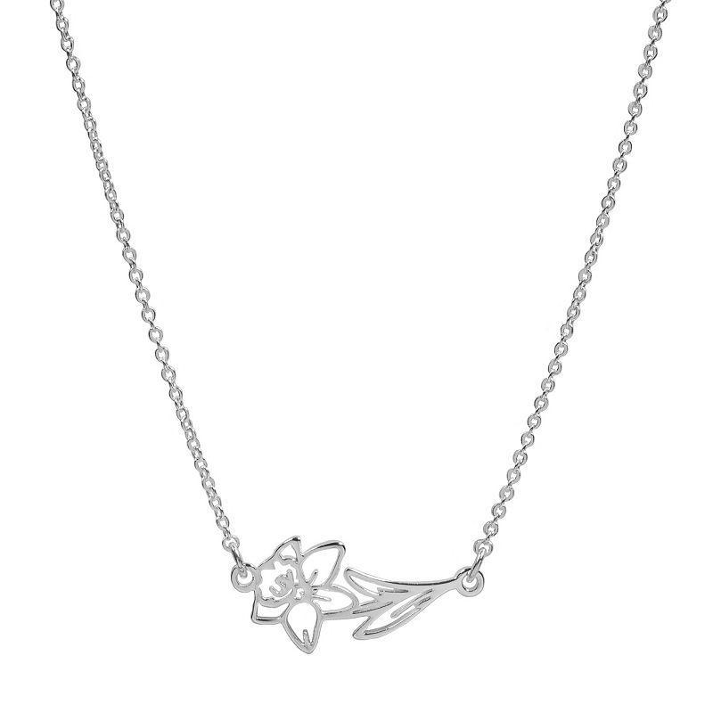 LC Lauren Conrad Daffodil Horizontal Pendant Necklace, Womens, Silver Tone Product Image