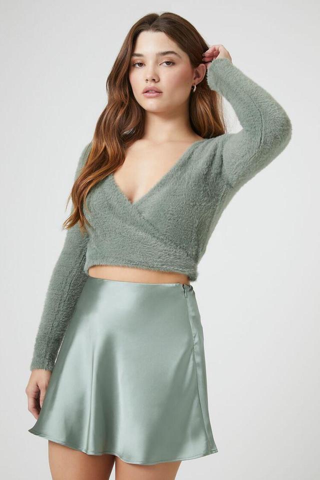 Cropped Sweater-Knit Wrap Top | Forever 21 Product Image