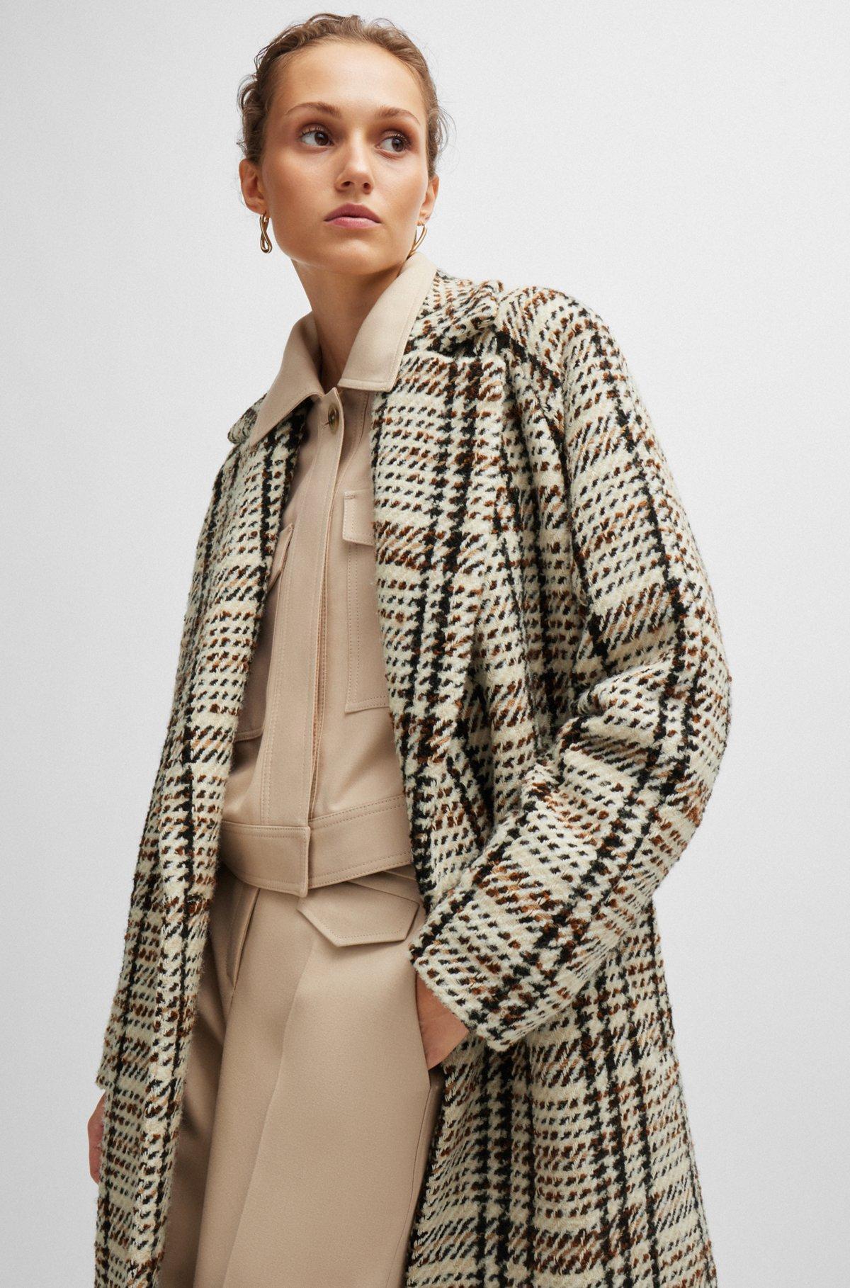 Oversize-fit coat in checked fabric with wool Product Image