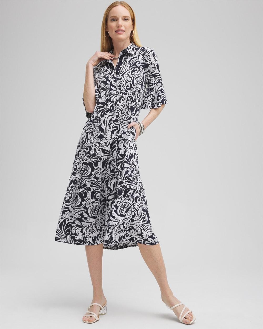 Tiered Midi Shirt Dress Product Image