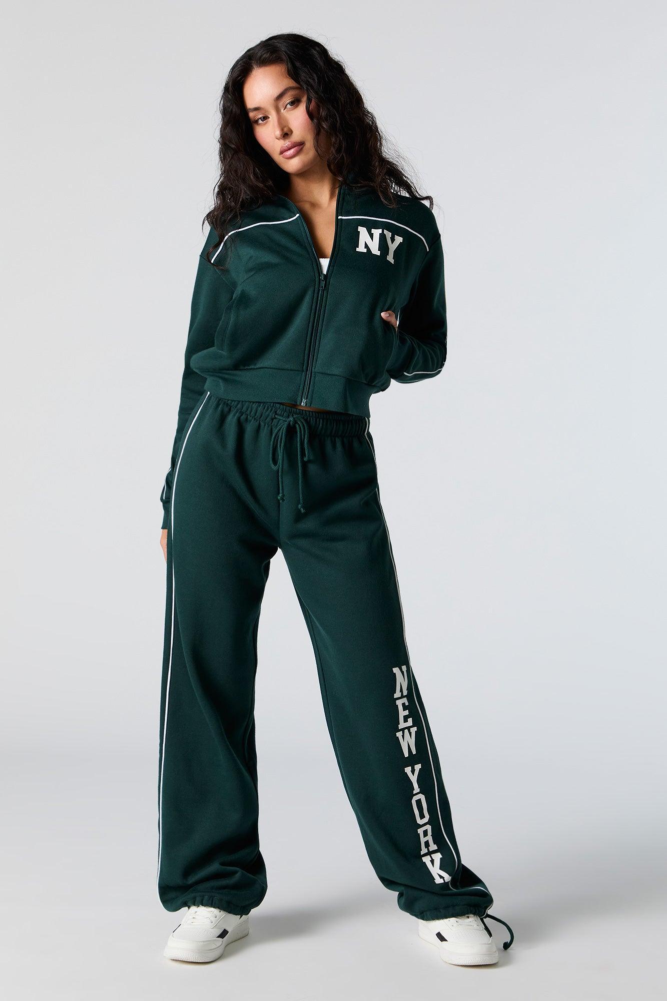 Graphic Fleece Wide Leg Self Tie Sweatpant Female Product Image