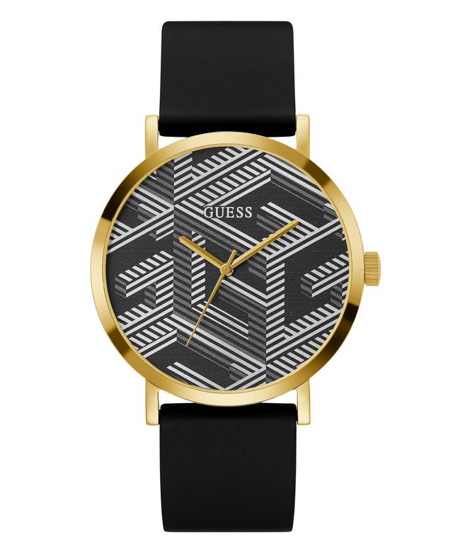 Guess Mens Analog Black Silicone Watch 44mm Product Image