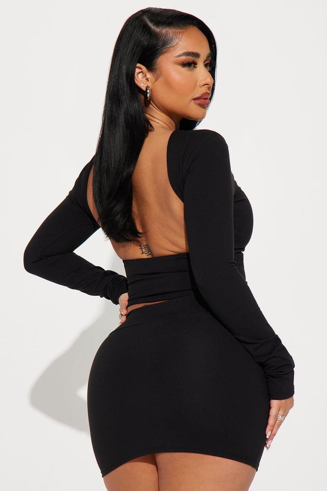 Clarissa Backless Skirt Set - Black Product Image