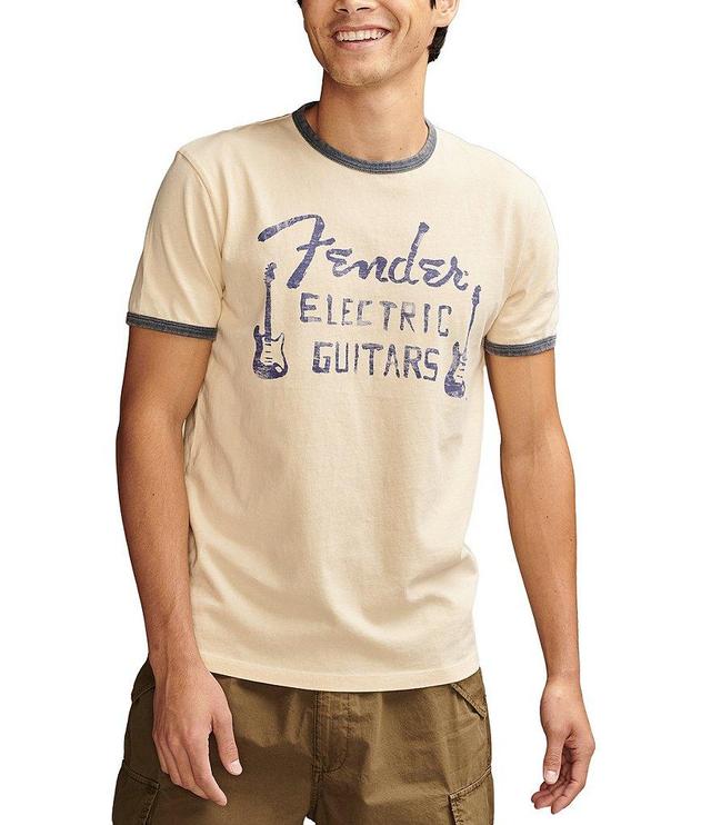 Lucky Brand Painted Fender Guitar Short Sleeve Graphic T-Shirt Product Image