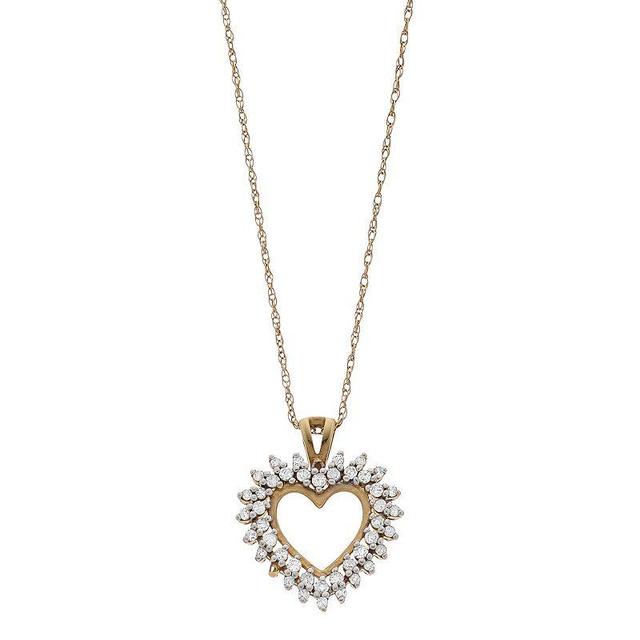 10k Gold 1/4 Carat T.W. Diamond Heart Pendant, Womens, 14k Gold Product Image