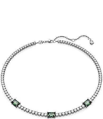 Swarovski Matrix Collection Green Mixed Crystal Cut Tennis Collar Necklace Product Image