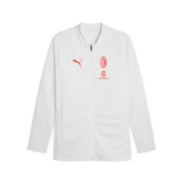 PUMA AC Milan Men's Soccer Training Jacket in Feather Grey/For All Time Red Product Image