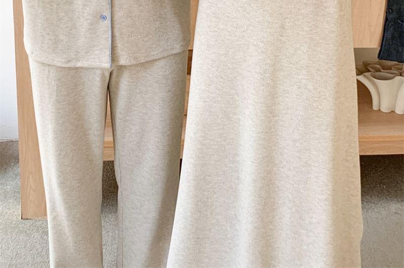 Couple Matching Plain Pajama Top / Pants / Dress / Set Product Image