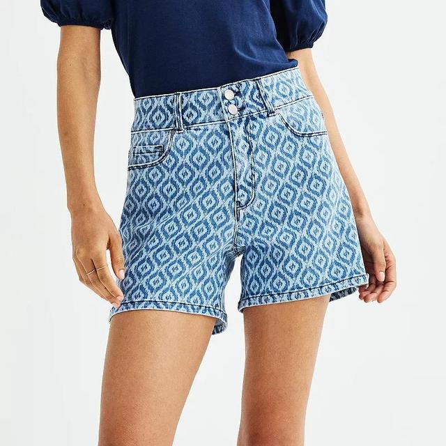 Womens Farmers Market Denim Printed Shorts Product Image