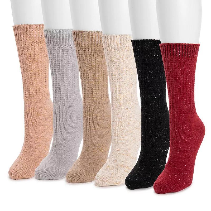 Womens MUK LUKS 6-Pack Dream Step Mini Crew Socks Set Product Image