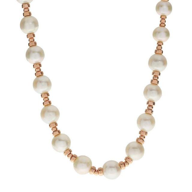 PearLustre by Imperial 14k Rose Gold Filled Freshwater Cultured Pearl Station Necklace, Womens, Pink Tone Product Image