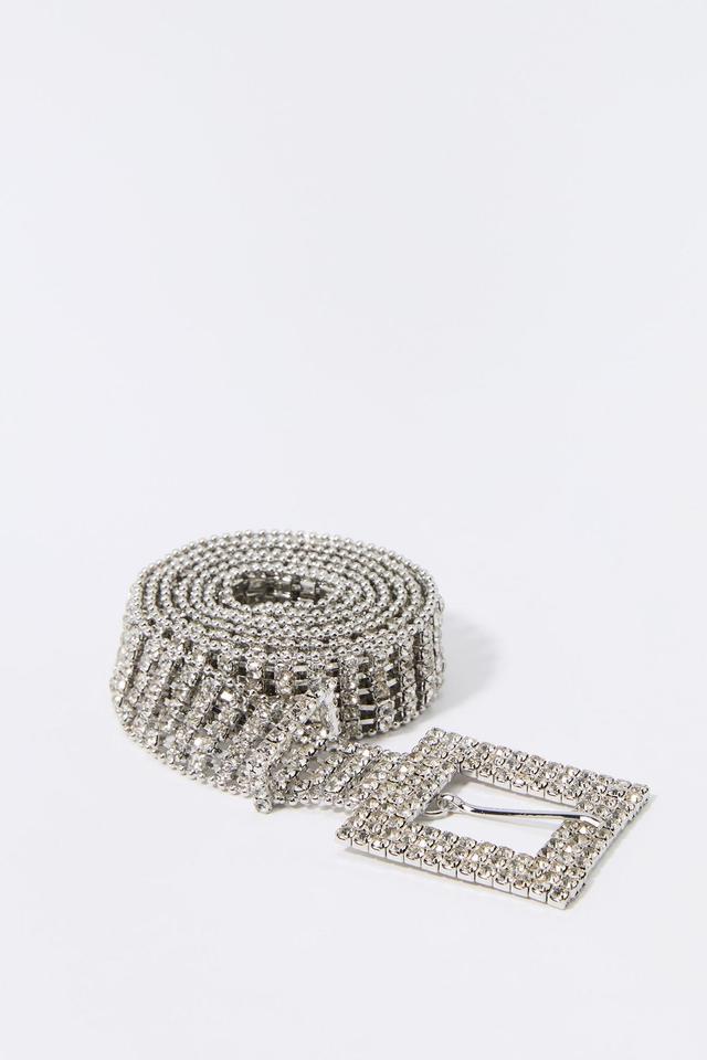 Rhinestone Square Buckle Belt Female Product Image