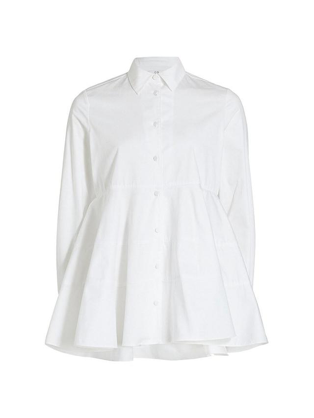 Womens Cotton Peplum Shirt Product Image