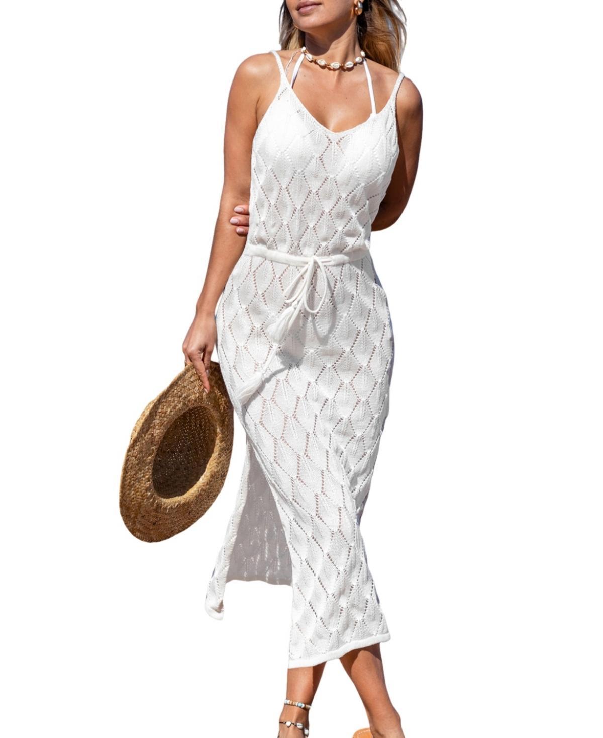 Cupshe Womens Crochet Tassel Tie Cover-Up Beach Dress Product Image