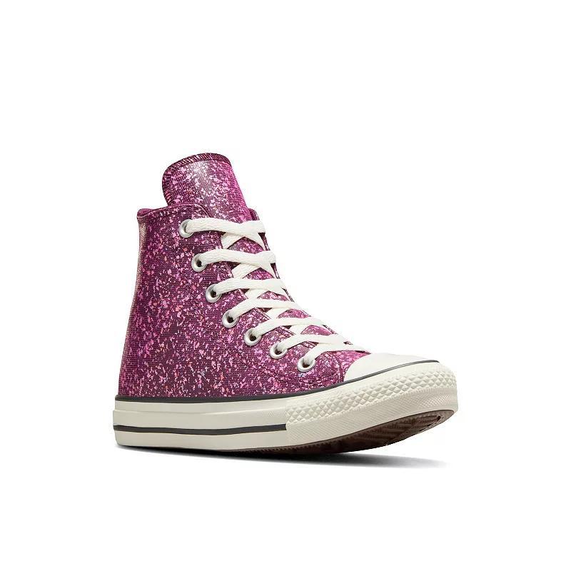 Converse Chuck Taylor All Star Womens Glitter High Top Shoes Orchid Black Product Image