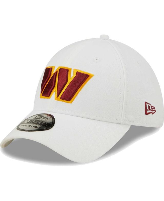 Mens New Era White Washington Commanders Iced II 39THIRTY Flex Hat Product Image