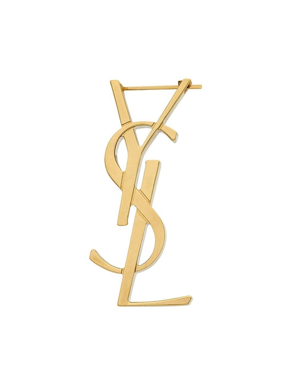 Saint Laurent - Ysl-logo Metal Single Earring - Womens - Yellow Gold Product Image