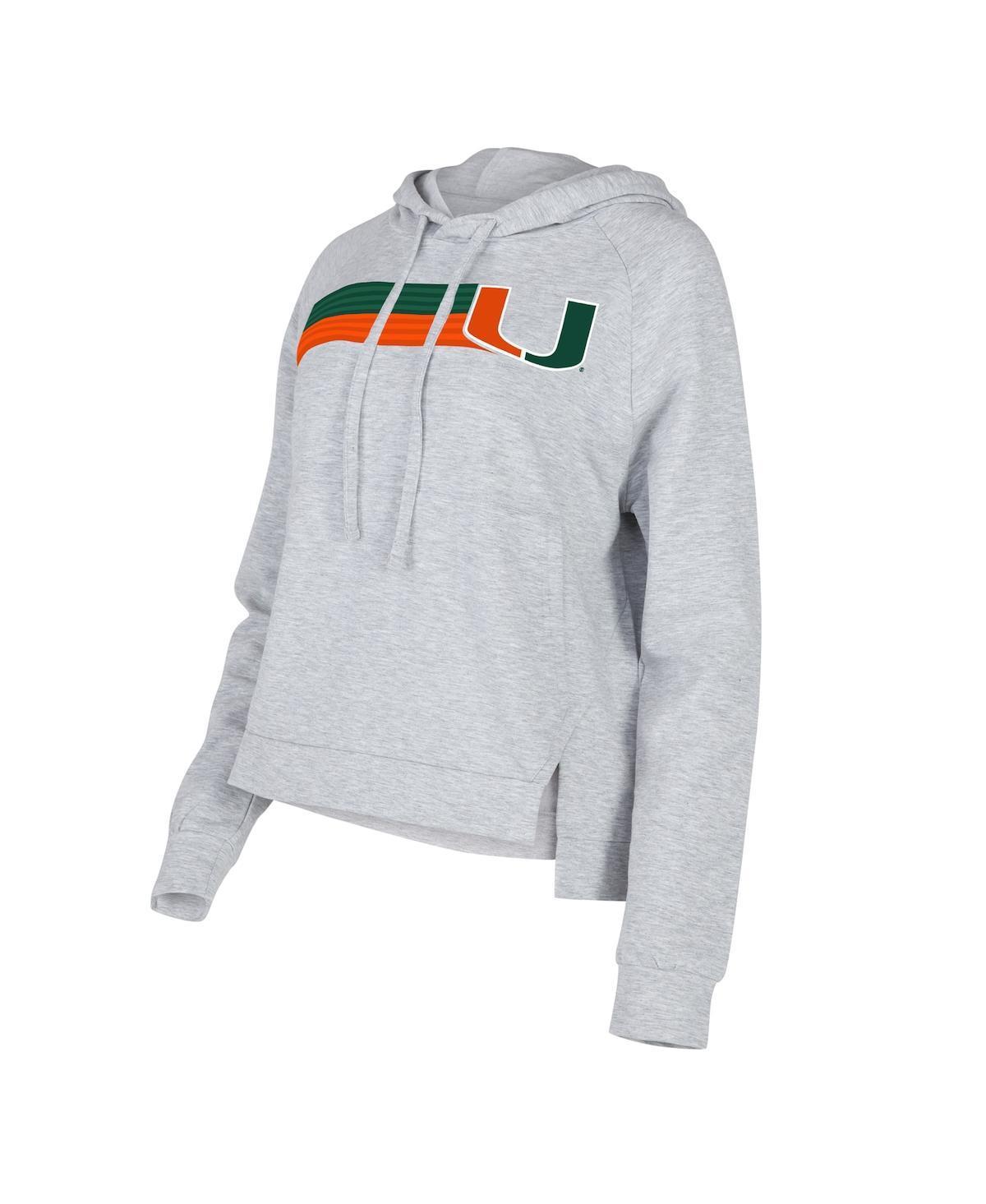 Womens Concepts Sport Gray Miami Hurricanes CedarTri-Blend Raglan Pullover Hoodie Product Image