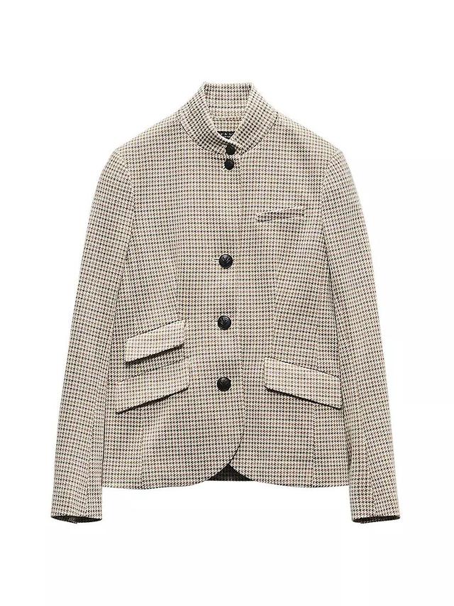 Slade Plaid Stand-Collar Blazer Product Image