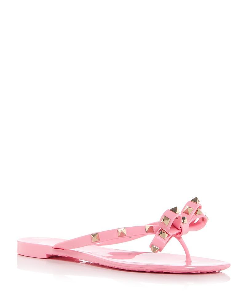 Valentino Garavani Womens Slip On Embellished Thong Sandals Product Image