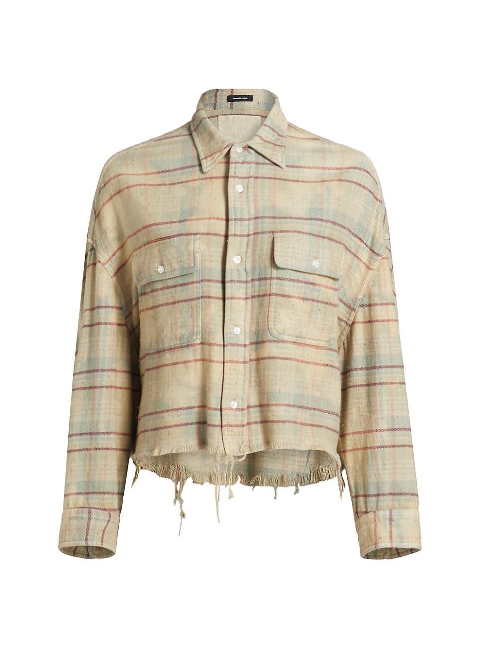 Womens Plaid Cropped Workshirt Product Image