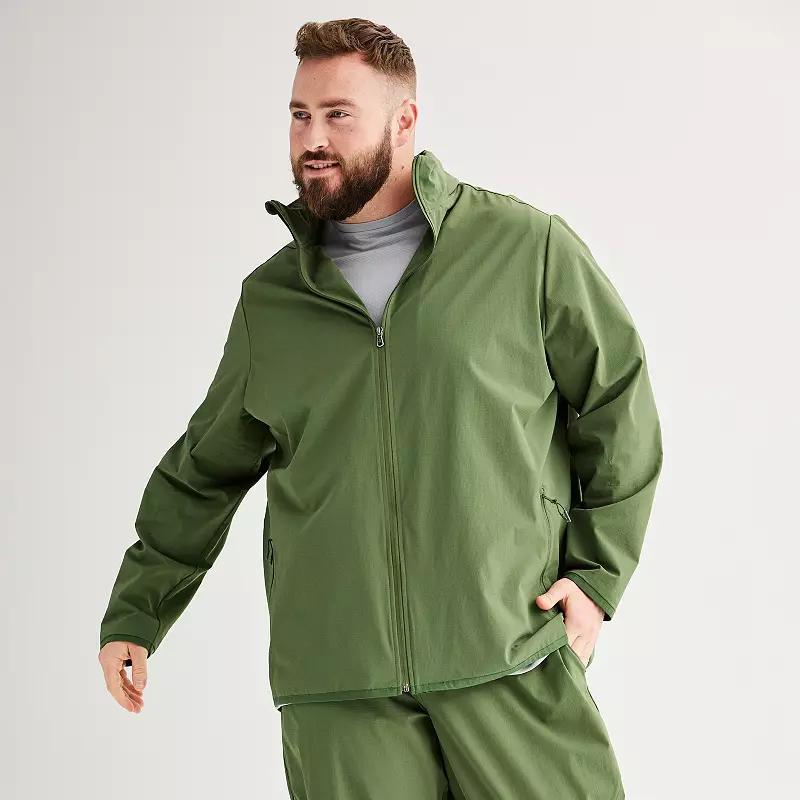 Big & Tall Tek Gear Lightweight Full-Zip Jacket, Mens Alva Green Product Image