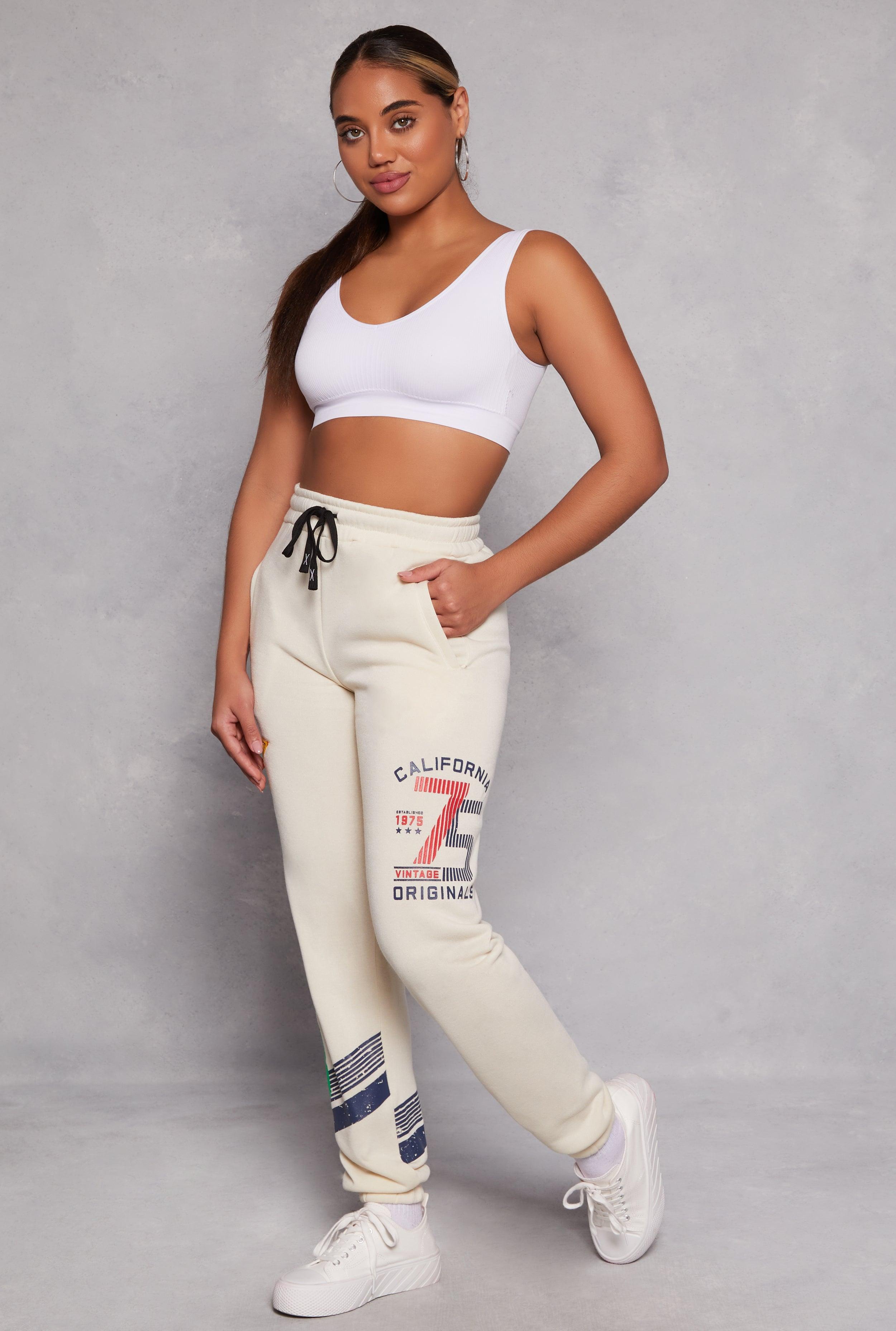 Womens High Waist Graphic Sweatpants Product Image