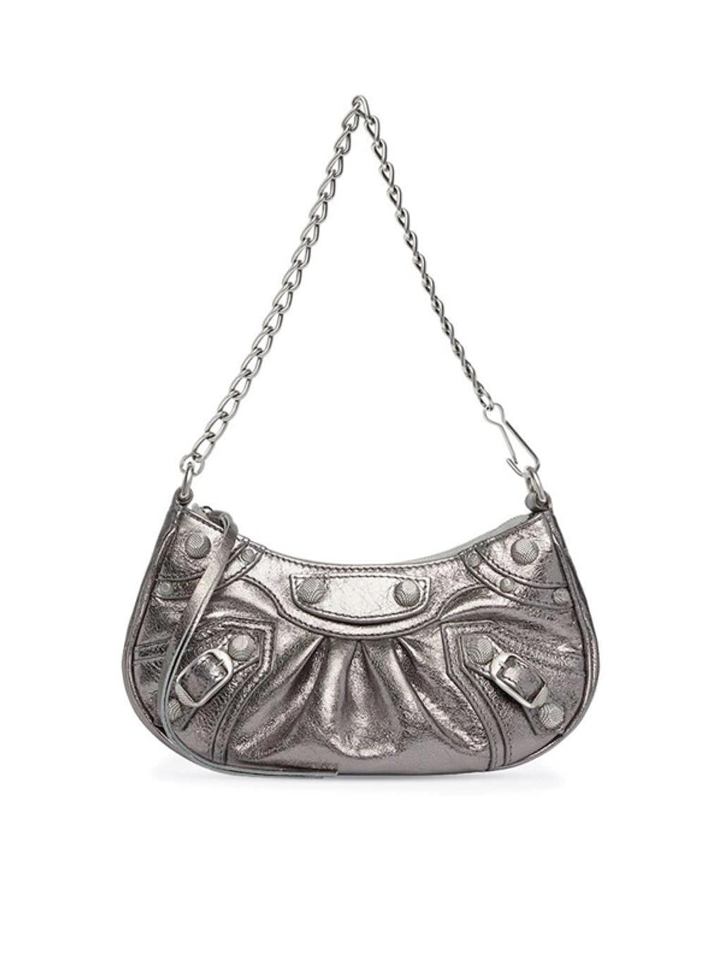 BALENCIAGA Le Cagole Mini  Metallic Leather Purse Product Image