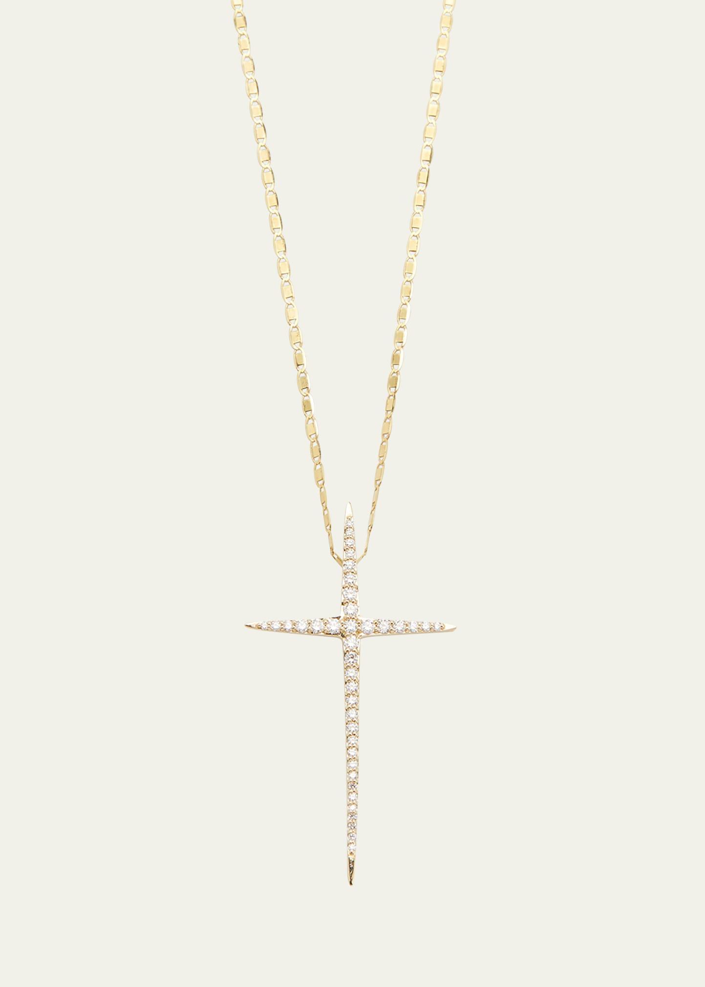 Lana Skinny Diamond Cross Pendant Necklace Product Image