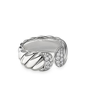 Womens Sculpted Cable Ring With Diamonds Product Image