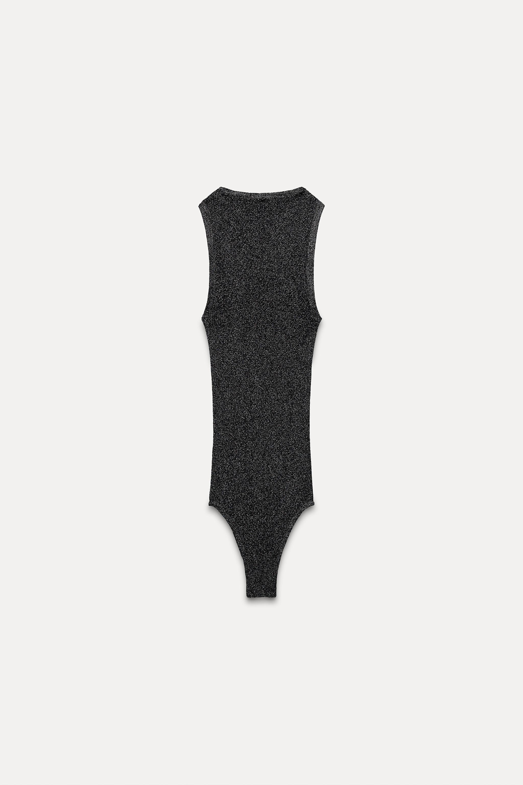 SEAMLESS MESH BODYSUIT WITH METALLIC THREAD Product Image