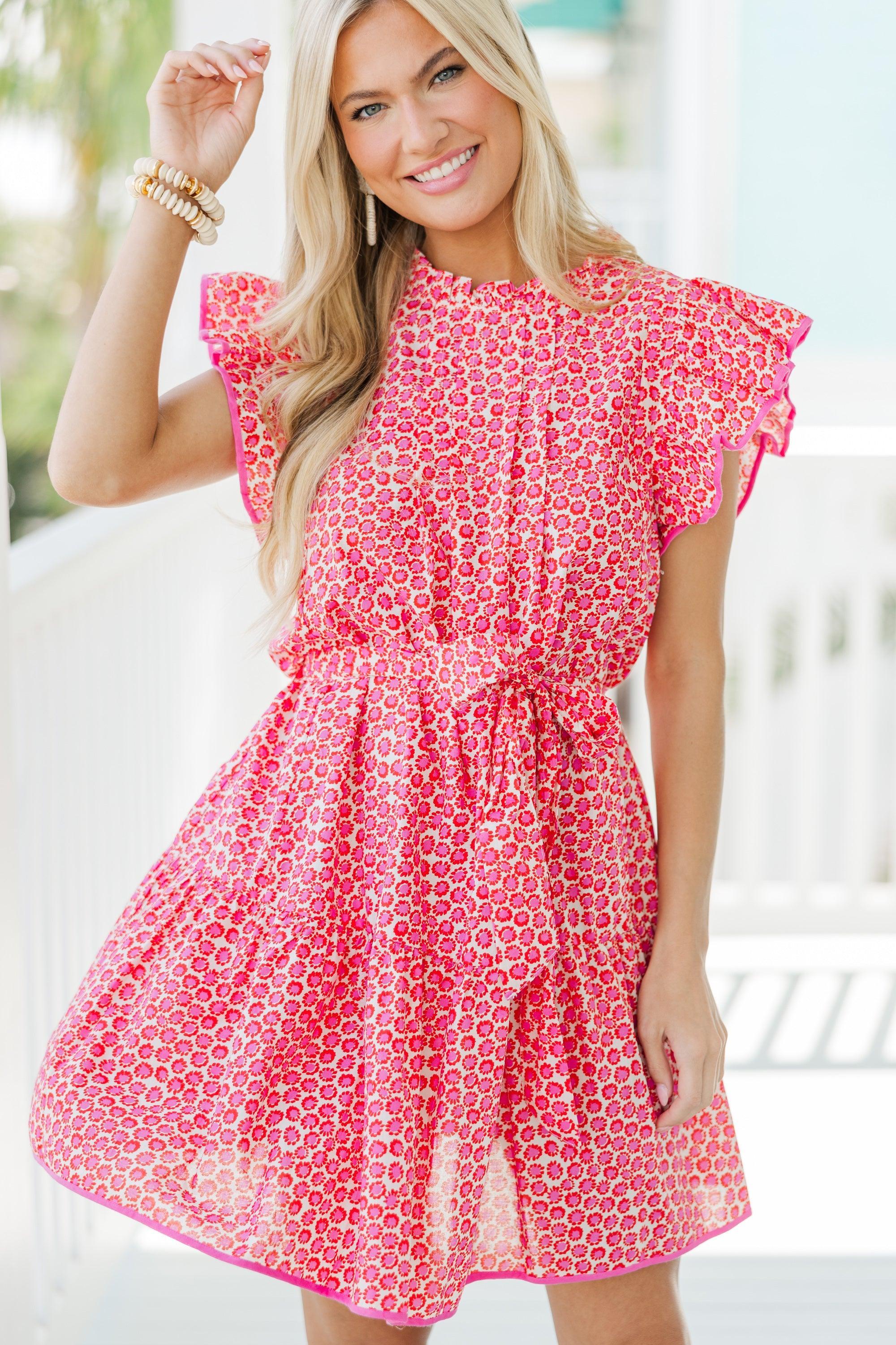 Follow You Anywhere Pink Floral Dress Female product image