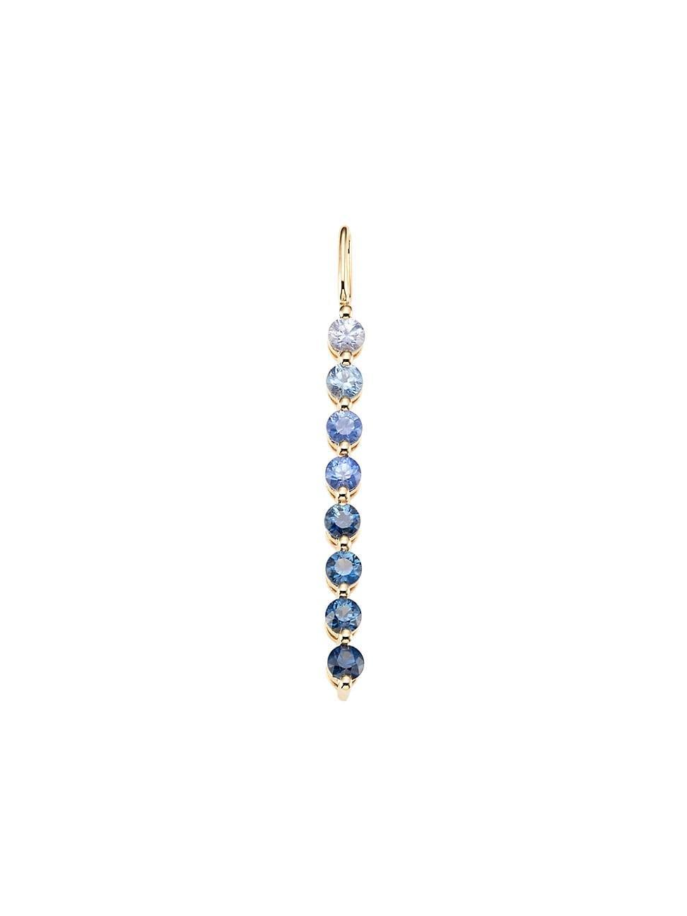 Womens 14K Yellow Gold & Blue Sapphire Ombr Bar Charm Product Image