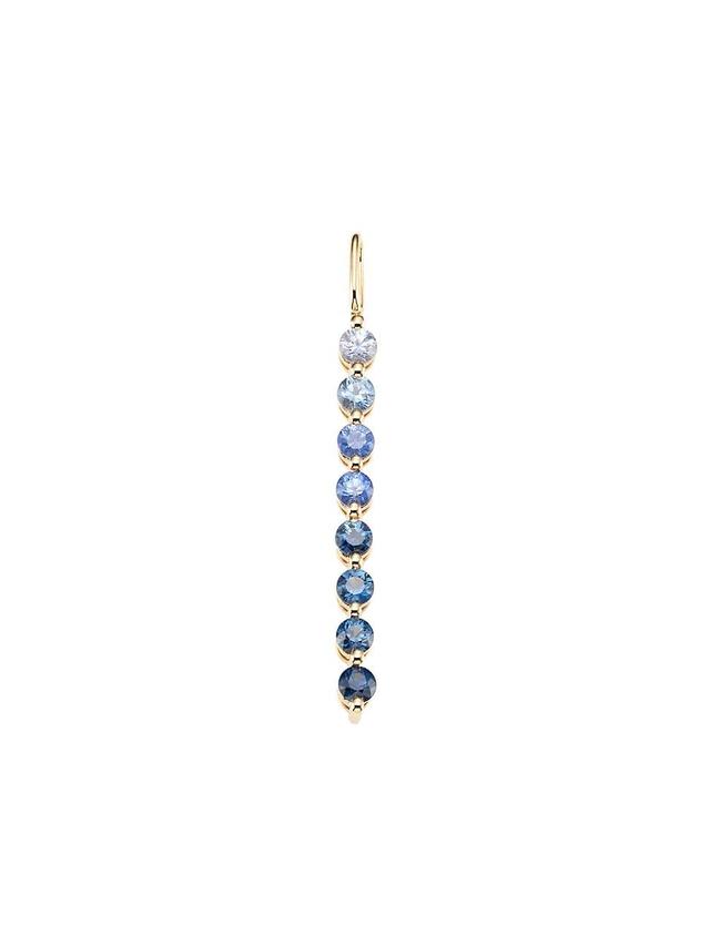 Womens 14K Yellow Gold & Blue Sapphire Ombr Bar Charm Product Image