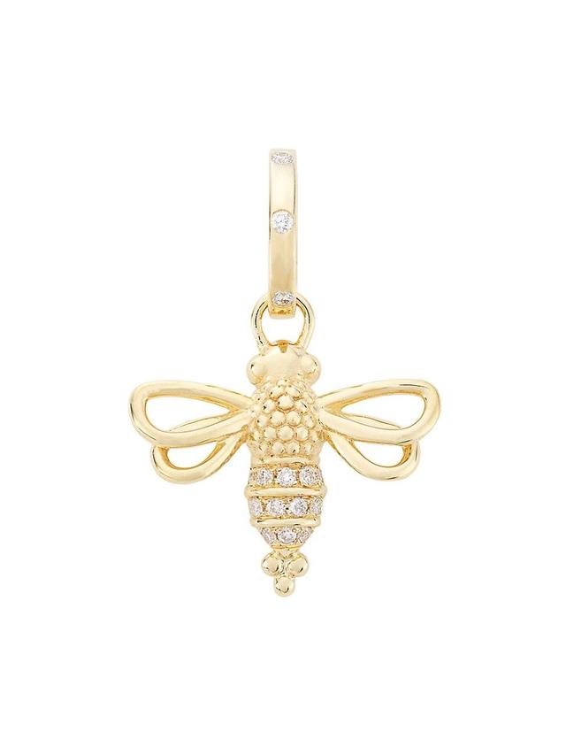 Womens Tree Of Life 18K Yellow Gold & Diamond Resting Bee Pendant Product Image