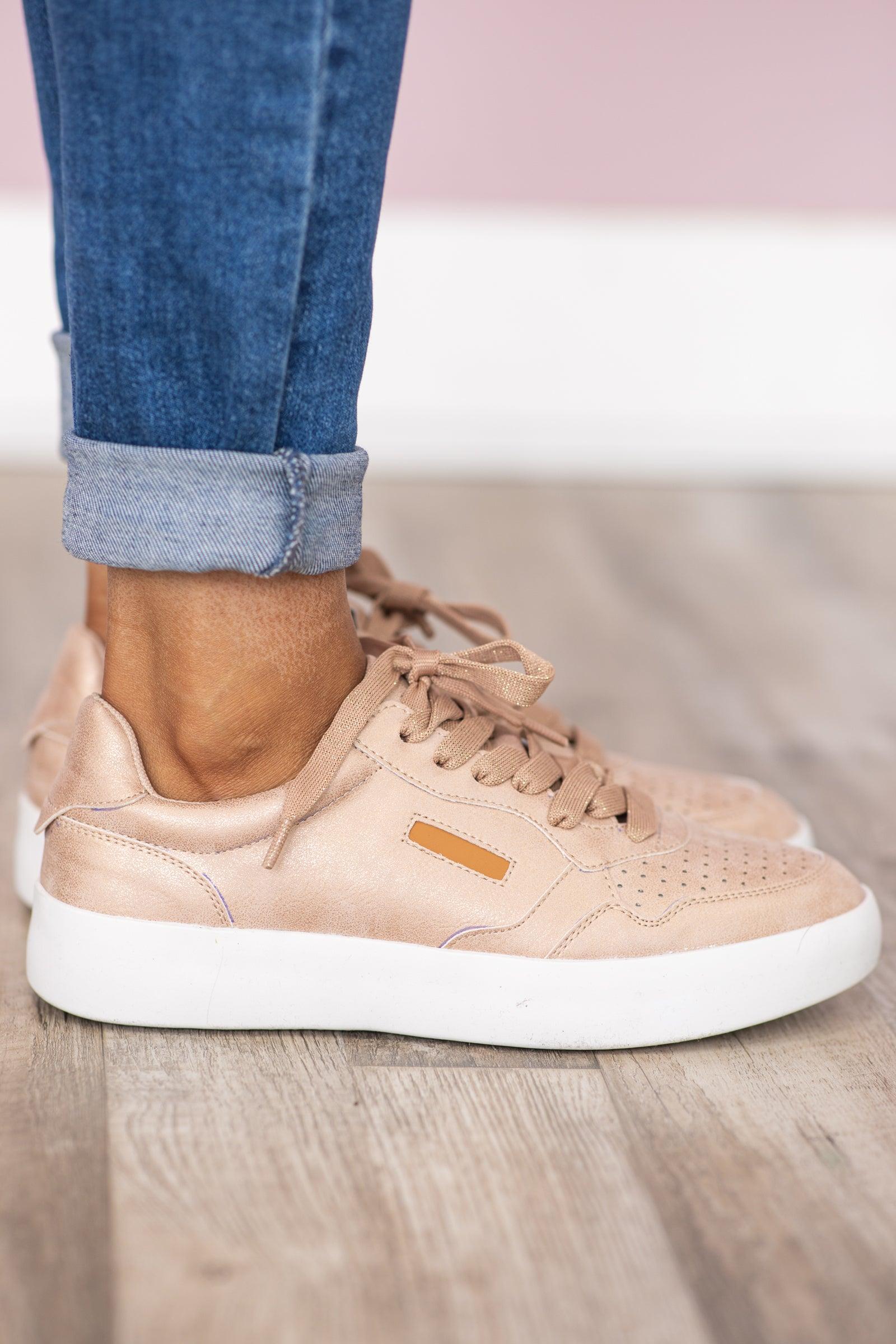 Rose Gold Platform Sneakers Product Image