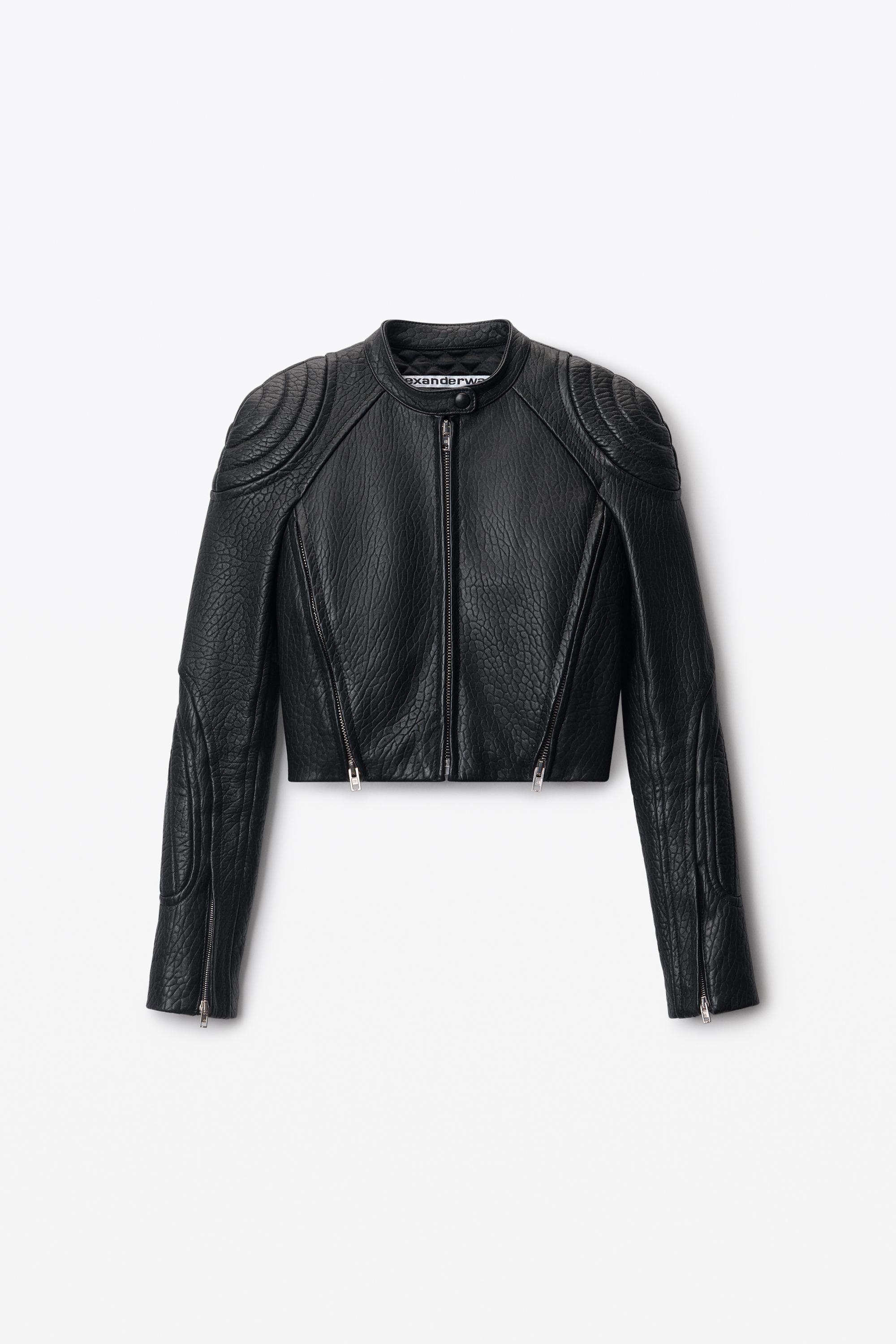 Cropped Moto Jacket In Lambskin Leather product image