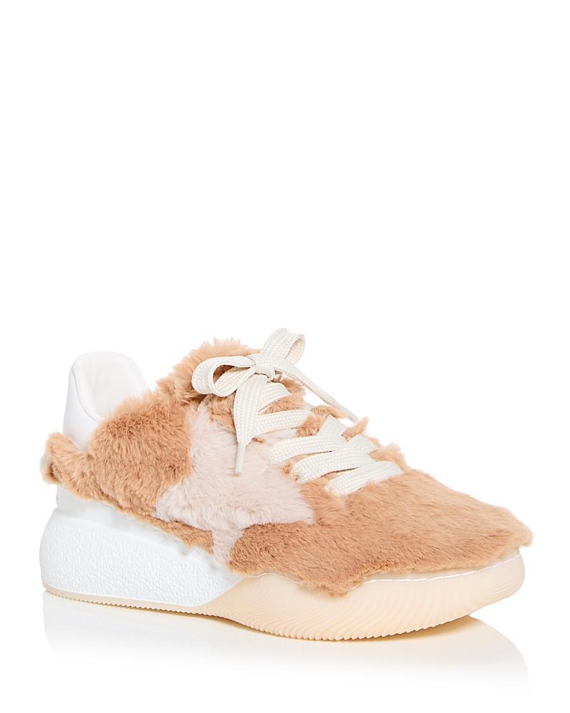 Stella McCartney Womens Loop Faux Fur Low Top Sneakers Product Image