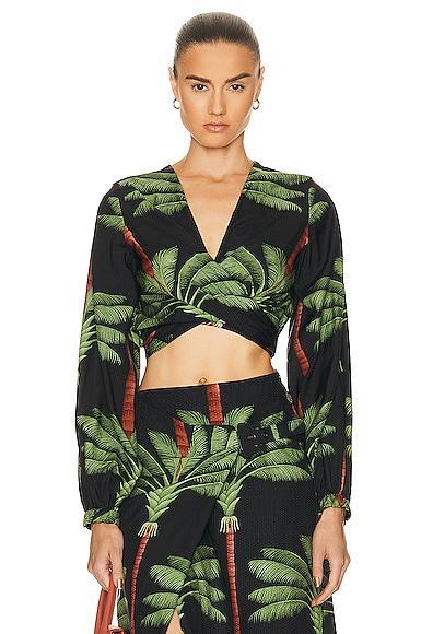 Johanna Ortiz Wind Whispered Crop Top in Black Product Image