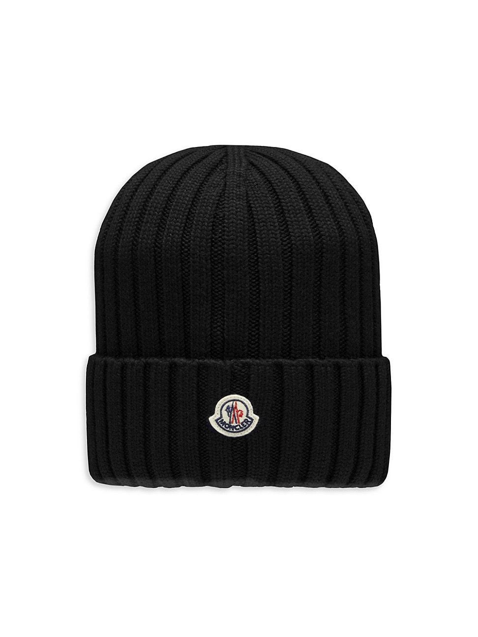 Womens Wool Ribbed Knit Logo Beanie Product Image