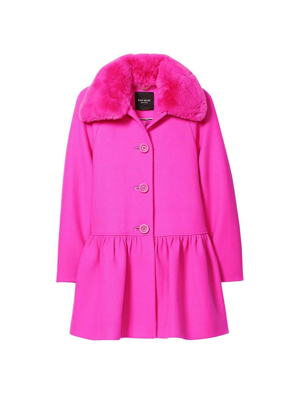 Womens Mainline Wool-Blend & Faux Fur Flounce Coat Product Image