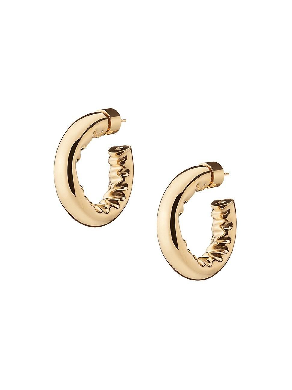 Womens Jennifer 10K-Gold-Plated Huggie Hoop Earrings Product Image