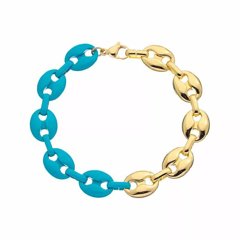 Juvell 18k Gold Plated Blue Accent Bracelet, Womens Gold Tone Product Image