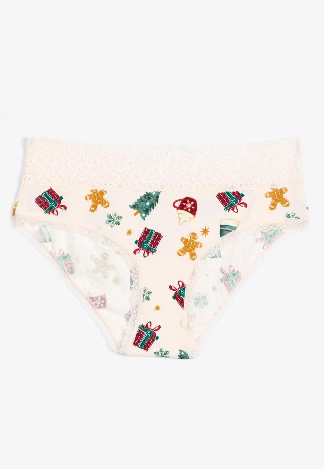 Maurices Womens Simply Comfy Cotton Christmas Hipster Panty Size X Large Product Image