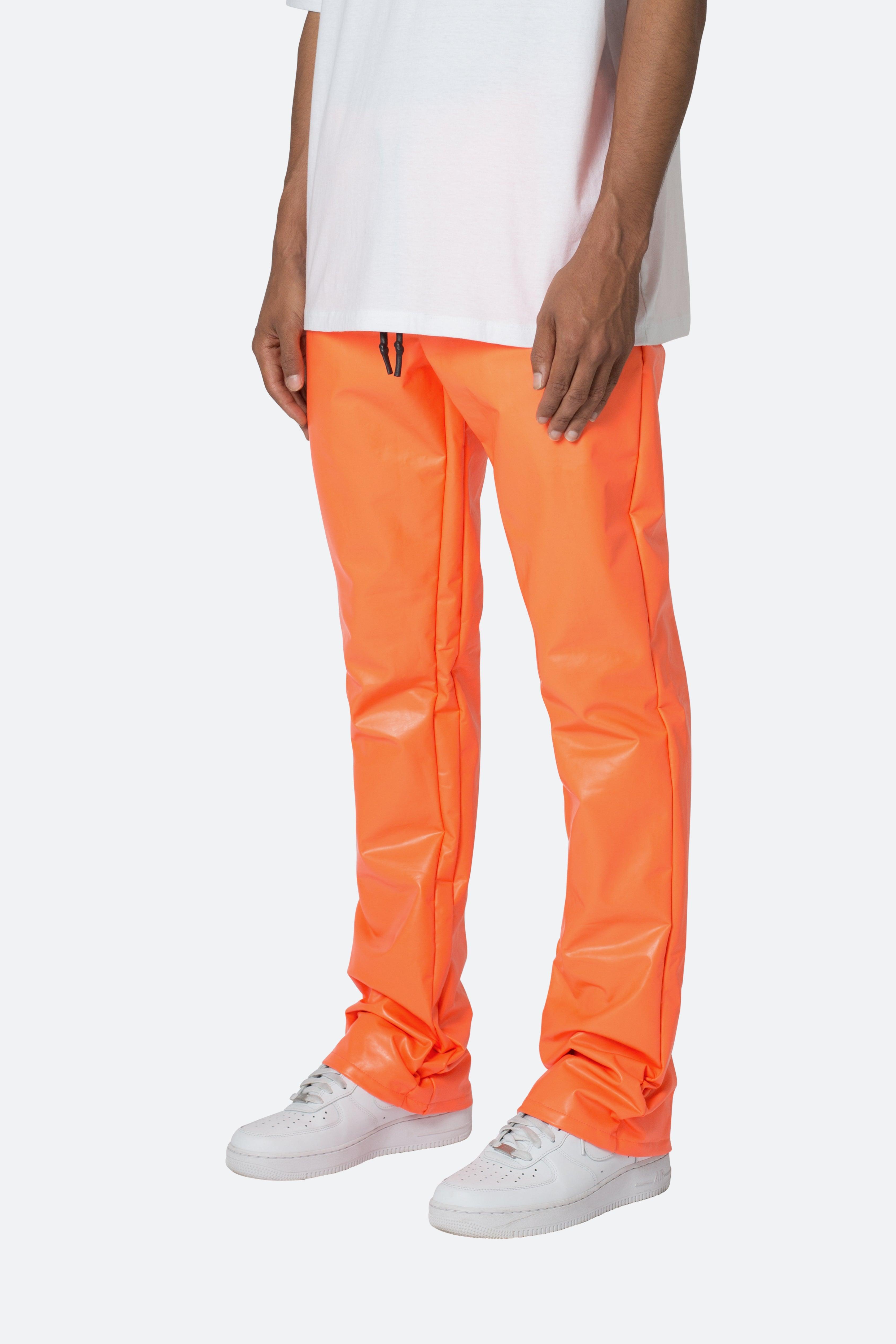 Coated Skinny Flare Sweatpants - Orange Product Image