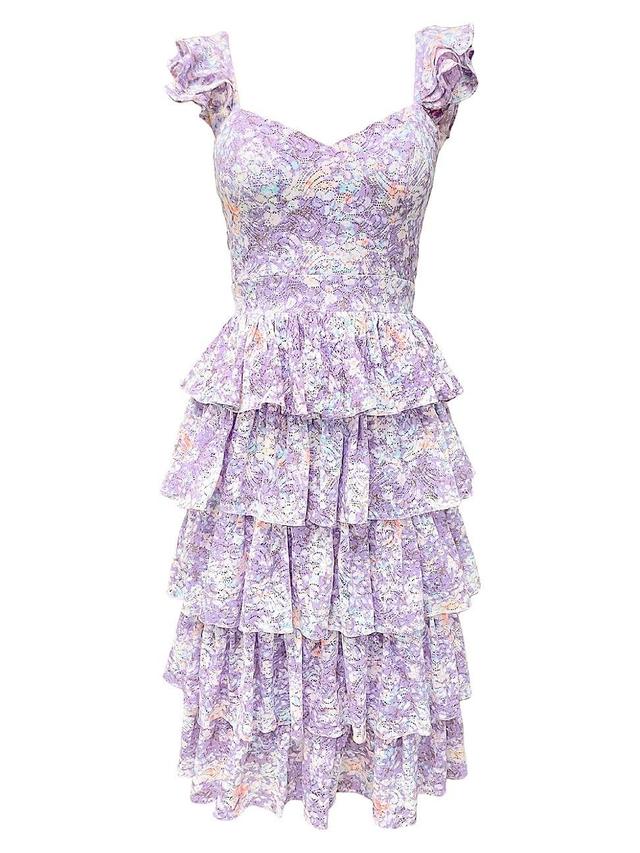 Womens Kristen Floral Ruffle Minidress Product Image